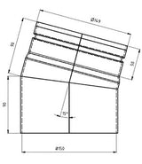 Ø150mm Peisrør 15 grader u/luke