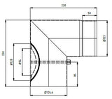 Røykrør Ø125 x 90 grader Kne med Luke