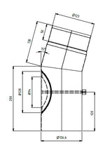 Ø125mm Røykrør 15 grader m /luke sort emalje