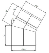 Ø125mm Røykrør 30 grader u /luke sort emalje